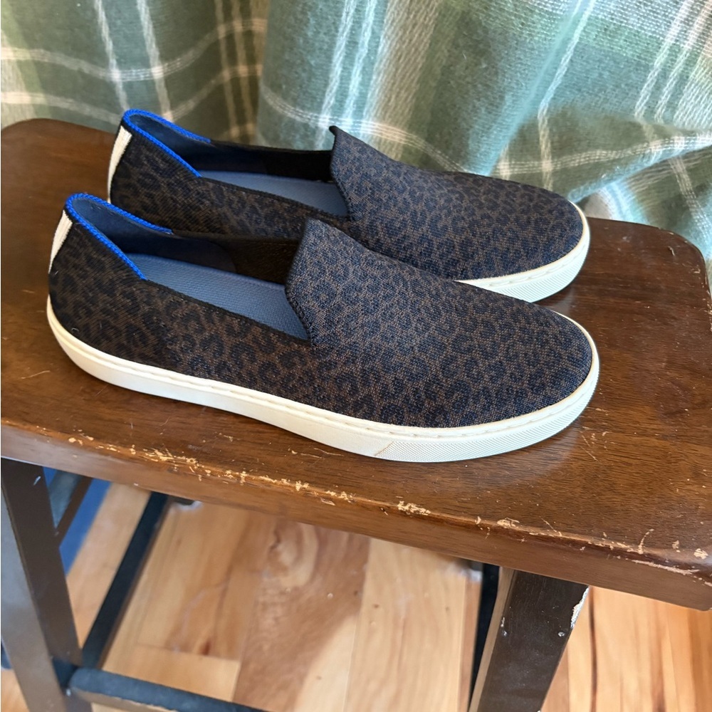 Rothy's the Original leopard print Slip-On Sneakers 8 - Picture 2 of 7